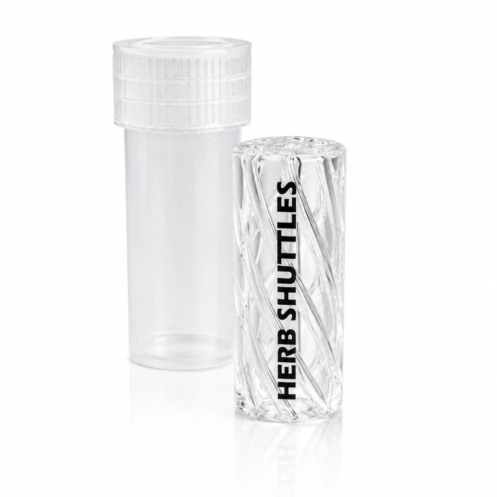 Herb Shuttles Glasfilter Spiral-Tip 12mm - Black & Clear Herb Shuttles
